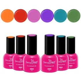 Seturi de Oje Semipermanente pentru Manichiură Perfectă set oje semipermanente 6 nuante Glamour 8ml SensoPRO Milano