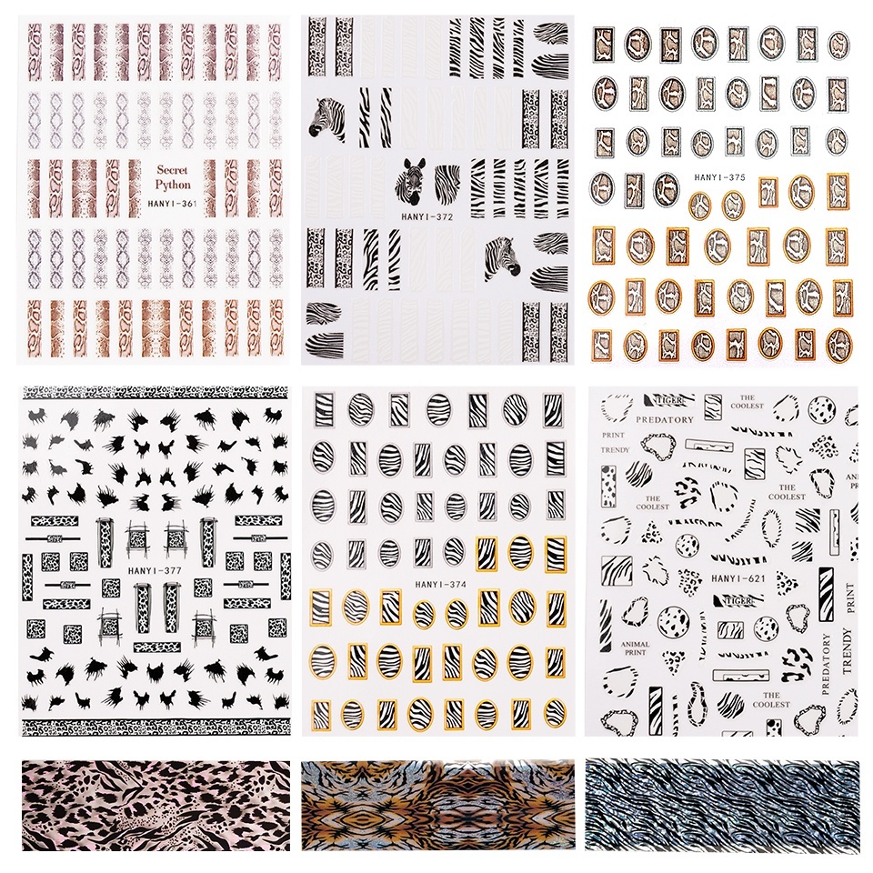 Set Nail Art Jungle Glam