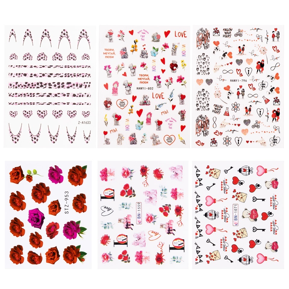 Set Nail Art Nails in Love