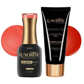 Seturi Geluri Constructie pentru Unghii - UnghiiPro.ro Set Geluri Constructie pentru Unghii - Polygel si Rubber Base Hibiscus Flame
