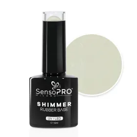 Rubber Base SensoPRO 10ml - Stabilitate și Flexibilitata Rubber Base SensoPRO 10ml - Shimmer #03 Milky White Shimmer Green