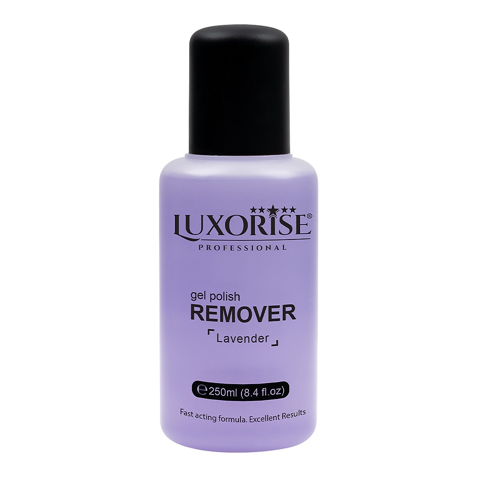 Remover - Produse pentru îndepărtarea ojei și a machiajulu remover pentru unghii Soak-Off Remover Lavender LUXORISE, 250ml