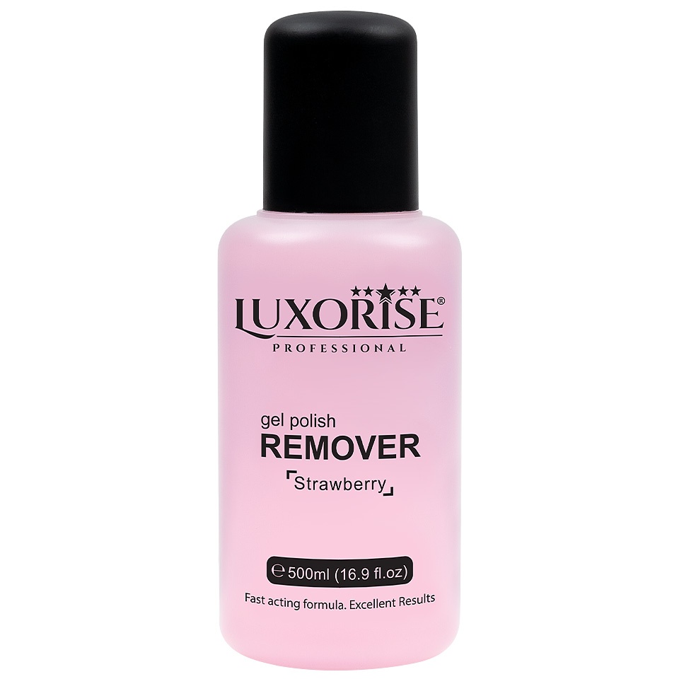 Remover - Produse pentru îndepărtarea ojei și a machiajulu Remover pentru Unghii Soak-Off Strawberry LUXORISE, 500ml