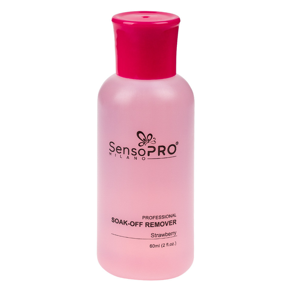 Remover - Produse pentru îndepărtarea ojei și a machiajulu remover Soak-Off Remover Strawberry SensoPRO Milano, 60ml