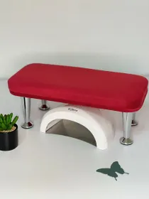 Suport de Mana pentru Manichiura Inalt, CATIFEA 35cm - rosu