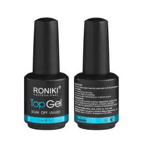 Top Coat - Protejează și Îmbunătățește Manichiura Ta Top Coat - Top Coat No Wipe Roniki 15ml