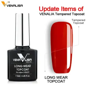 Top Coat Oja Semipermanenta - Strălucire și Protecția Top Coat Oja Semipermanenta Venalisa Long Wear Fara Degresare - 7,5 ml