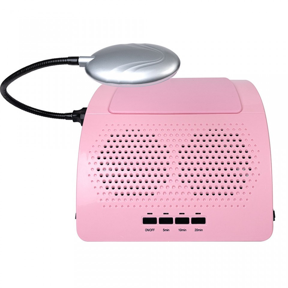 Aspirator Unghii 2 Motoare Dual Fusion Elite 60W LUXORISE + Lampa LED – Roz - Image 4