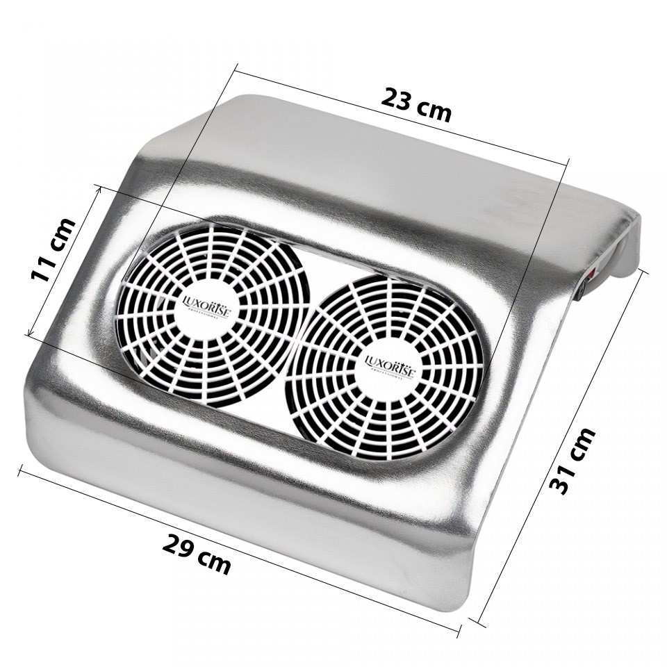 Aspirator Unghii Tornado Force 48W LUXORISE – Colector Praf Manichiura, Silver - Image 3
