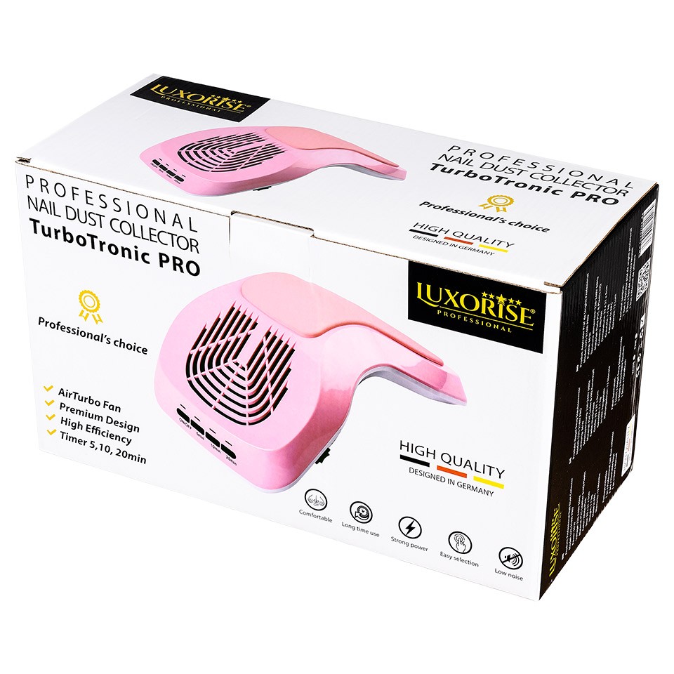 Aspirator Unghii TurboTronic PRO LUXORISE – Colector Praf Manichiura, Roz - Image 4