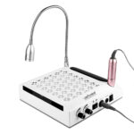 Aspirator Unghii Multifunctional 4 in 1 Lila Rossa – Pila Electrica + Lampa LED + Suport Maini
