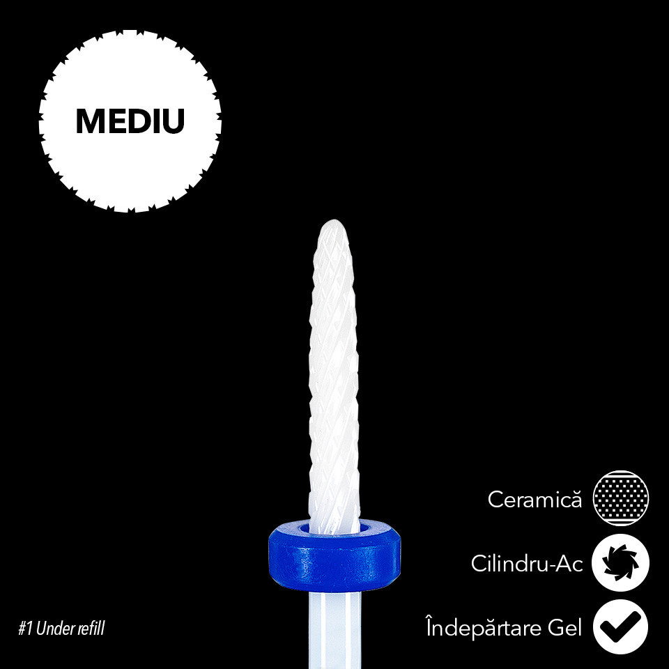 Capat Freza Ceramica Cuticule LUXORISE Conica, duritate medie #210 - Image 2