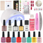 Kit oja semipermanenta Canni, Christmas Edition, lampa uv led SunOne 48 W, 10 oje Canni, baza, top, stickere, 2 pile