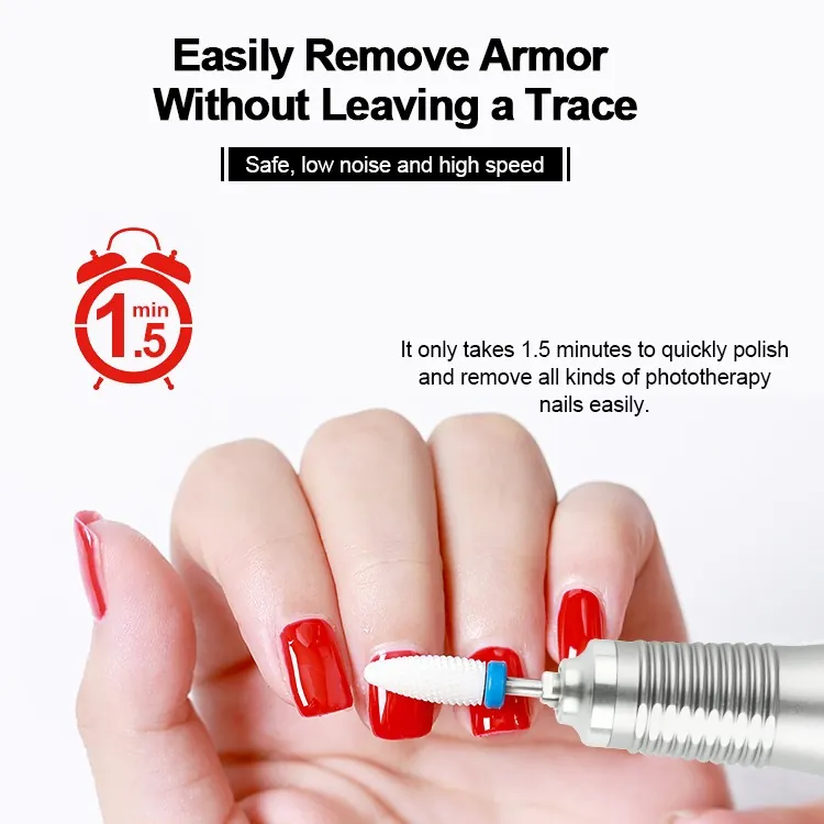 Freza Unghii Profesionala 75W, 35.000 RPM, Silver - Image 3