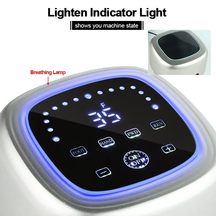 Freza Unghii Profesionala 75W, 35.000 RPM, Silver - Image 4