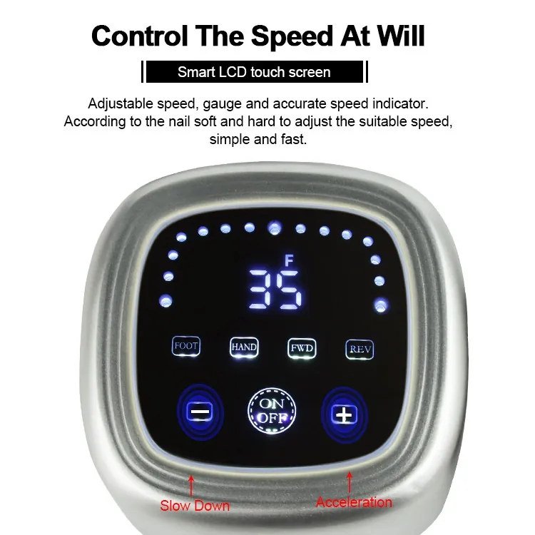 Freza Unghii Profesionala 75W, 35.000 RPM, Silver - Image 6