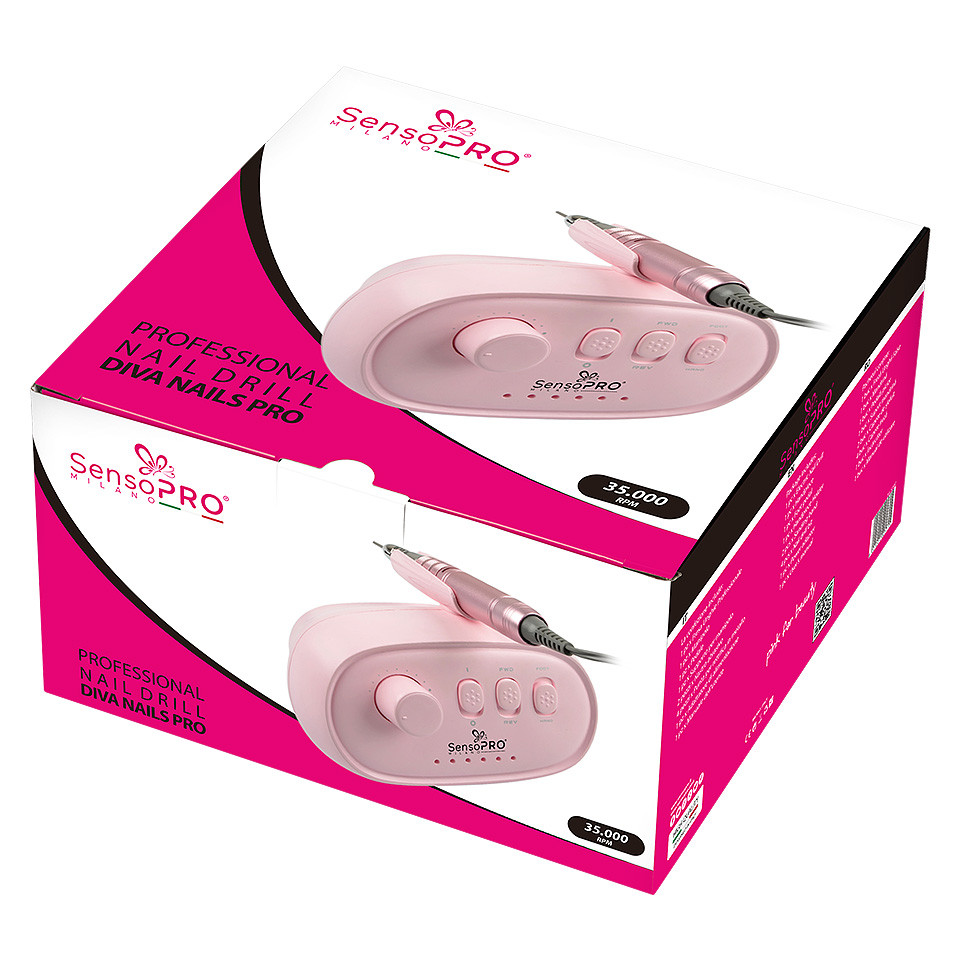 Freza Unghii Profesionala Diva Nails 35.000RPM - SensoPRO Milano, Pink - Image 4