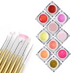 Kit Unghii Gel Artistic 10 Culori + Pensule Cadou – Set 1 Incepatori