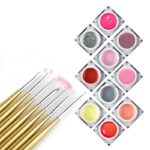 Kit Unghii Gel Artistic 10 Culori + Pensule Cadou – Set 2 Incepatori