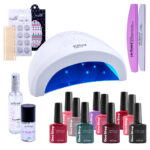 Kit Premium oja semipermanenta Lila Rossa, lampa uv led SunOne 48 W + 10 oje Lila Rossa OneStep