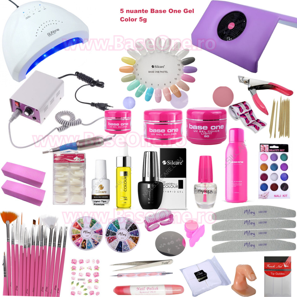 Kit Unghii Gel UV Base One 6 – Set Complet Salon Profesional