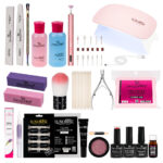 Kit Unghii False cu Tipsuri Soak Off Expert Nails + Freza & Lampa UV LED