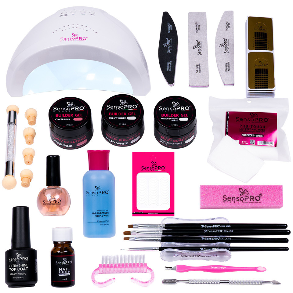 Kit Unghii Gel Manichiura French & Baby Boomer SensoPRO Milano - Promotie #05 - Image 7