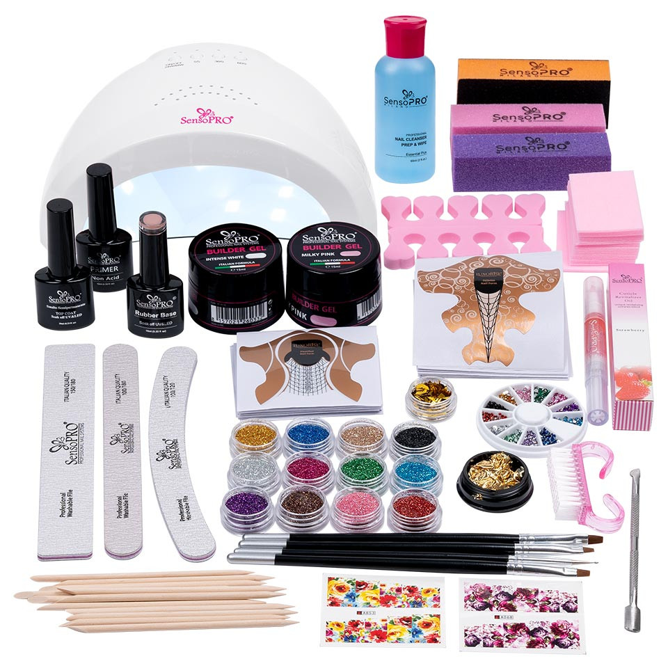 Kit Unghii Gel pentru Manichiura French - Promotie #53 + CADOU Set 4 Pensule - Image 6