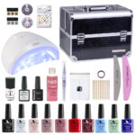 Kit Oja semipermanenta Venalisa, Super Pack, 10 oje Venalisa, lampa Sunone, geanta Snake, accesorii