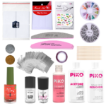 Kit accesorii pentru oja semipermanenta si gel UV, Lila Rossa, Perfect Nails, lichide de pregatire, pile, decor unghii