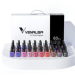 Kit oja semipermanenta VIP 1 Venalisa, 60 culori, Base Coat, Tempered No-Wipe Top Coat, Catalog culori