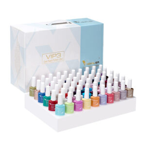 Kit oja semipermanenta VIP 3 Venalisa, 60 culori, Primer, Top Coat Mat, Top Coat, Base Coat, Tempered No-Wipe Top Coat, Catalog culori