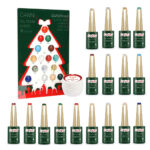 Kit oja semipermanenta Canni, colectie de Craciun, 17 culori, 1 gypsum gel, Catalog culori