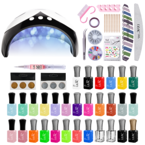 Kit oja semipermanenta Lilac Expert, 30 oje, lampa 36 W, accesorii, Basic, Pastel, Neon colors