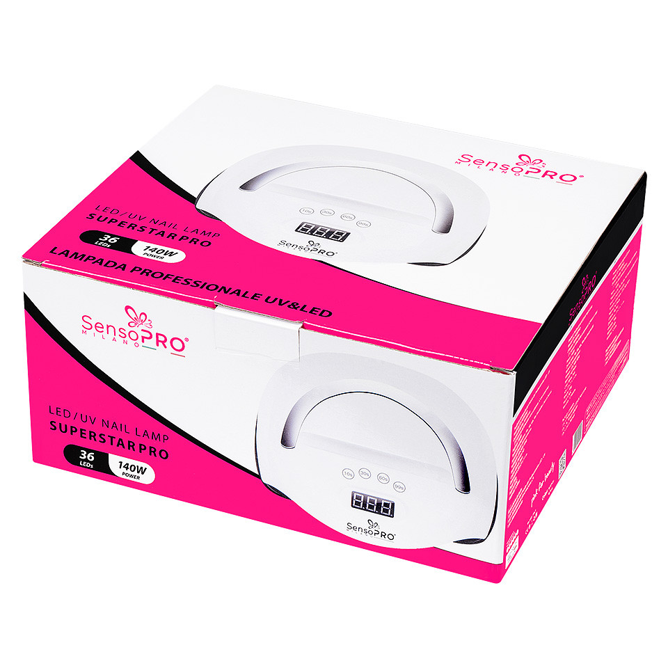 Lampa Unghii UV LED 140W SUPERSTAR PRO - SensoPRO Milano, Roz - Image 4