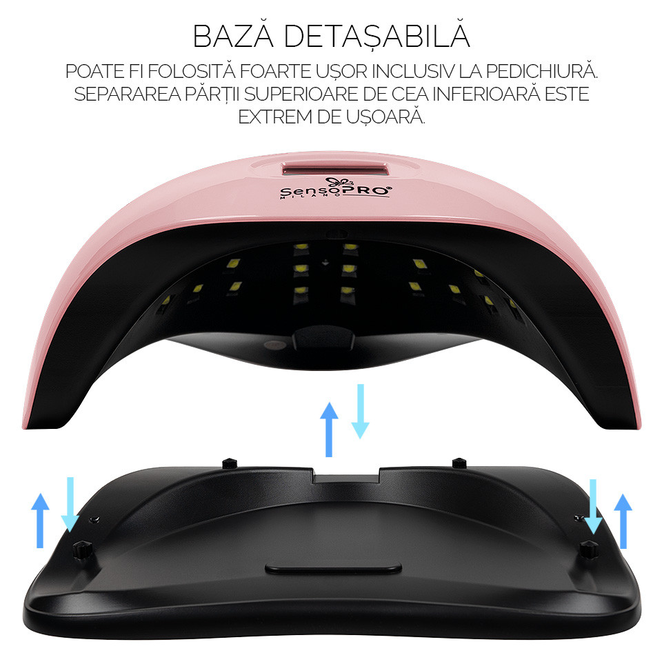 Lampa Unghii UV LED 140W SUPERSTAR PRO - SensoPRO Milano, Roz - Image 5