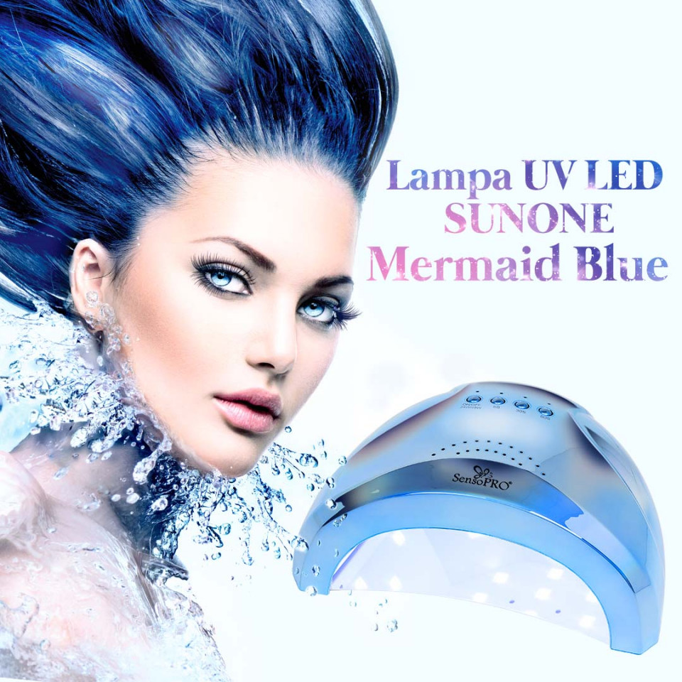 Lampa Unghii UV LED 48W SUNONE SensoPRO Milano, Mermaid Blue - Image 2