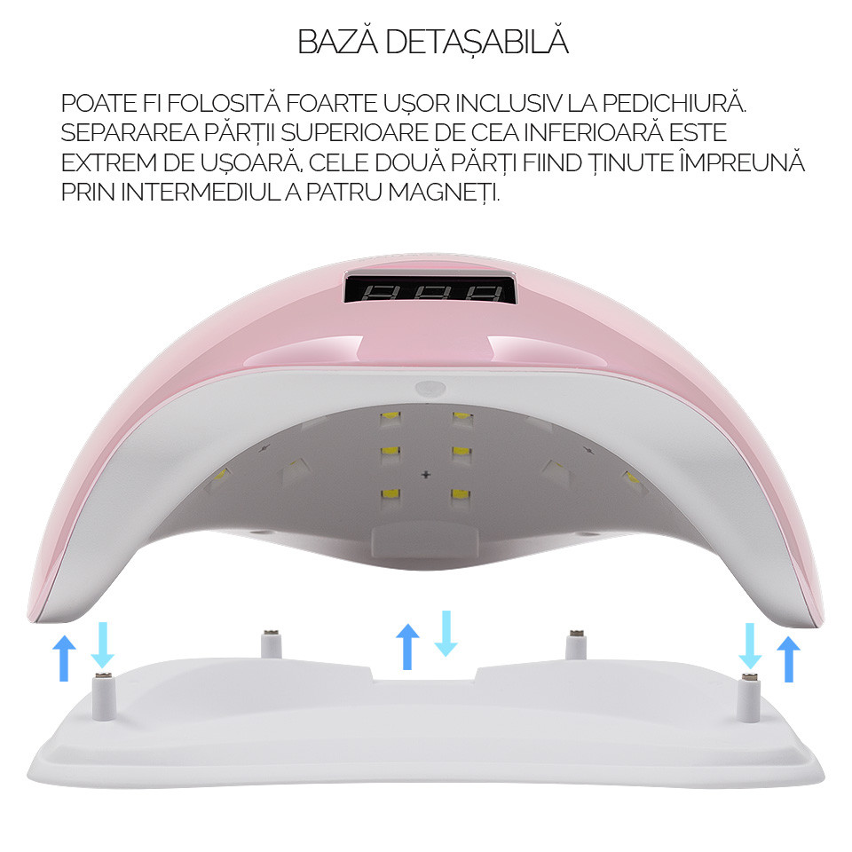 Lampa UV LED 48W SUN5 PRO SensoPRO Milano, Pink - Image 6