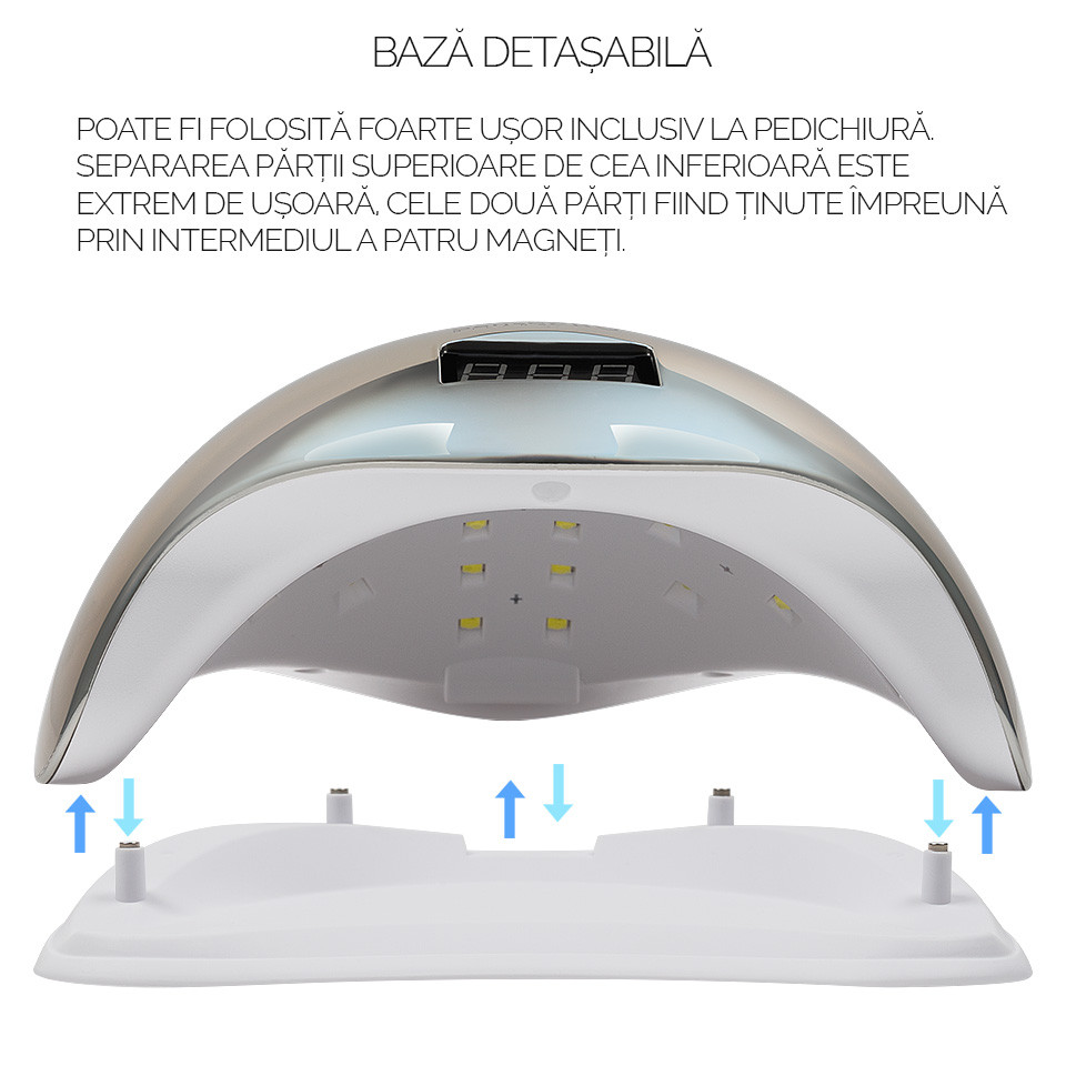 Lampa UV LED 48W SUN5 PRO SensoPRO Milano, Platinum Silver - Image 3