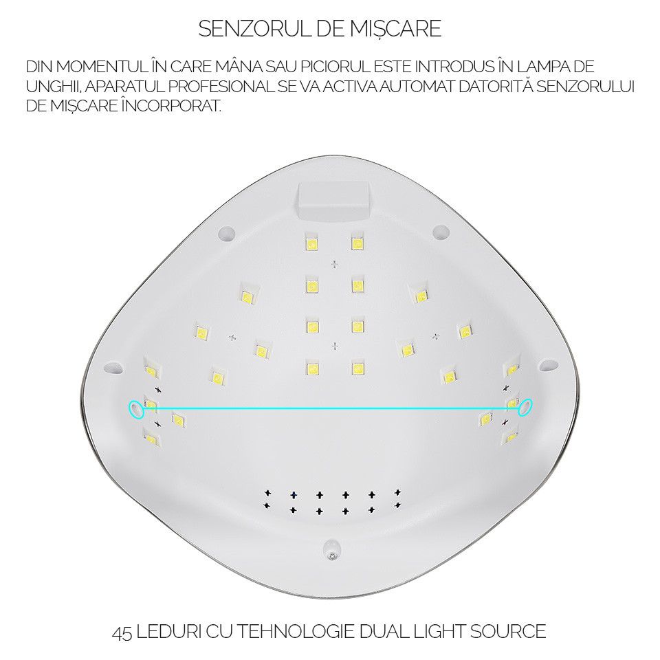 Lampa UV LED 48W SUN5 PRO SensoPRO Milano, Platinum Silver - Image 7