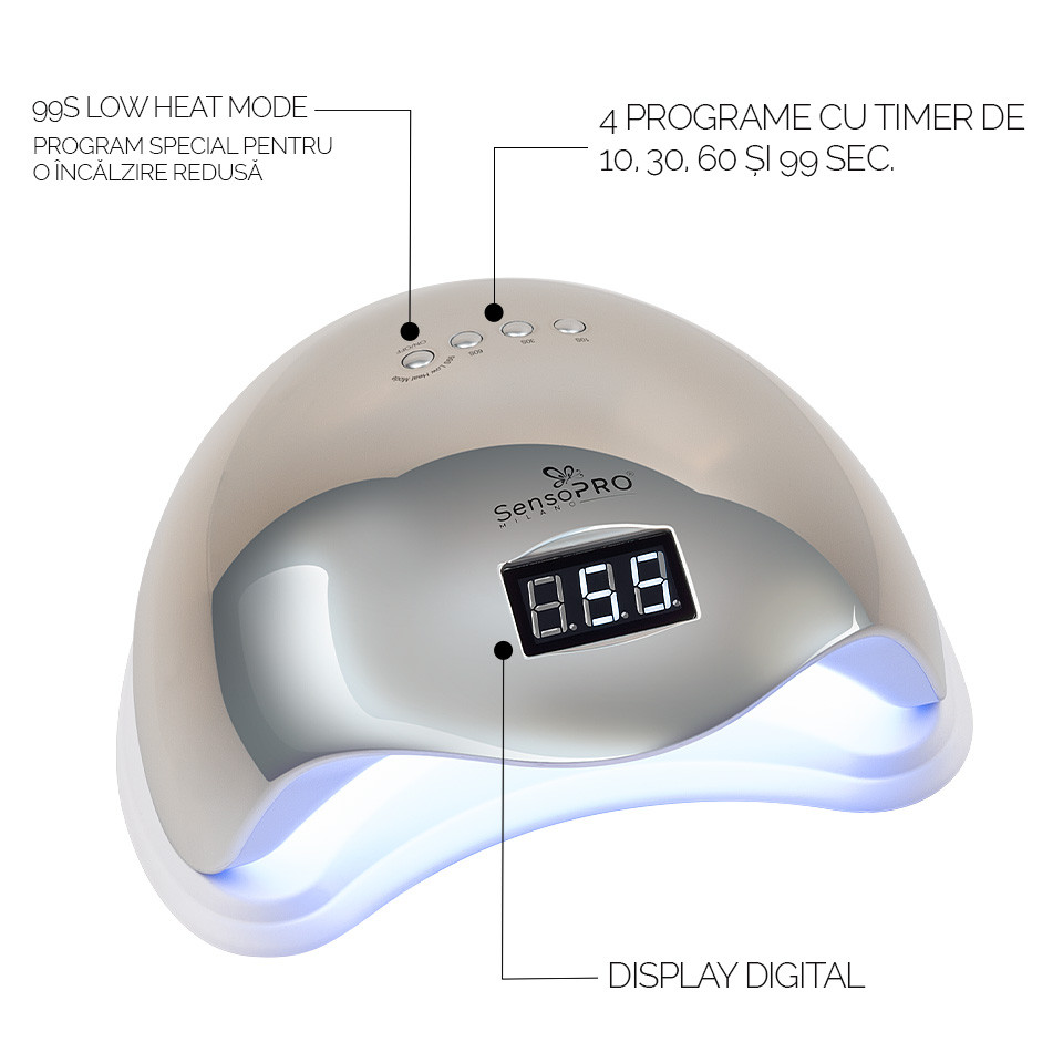 Lampa UV LED 48W SUN5 PRO SensoPRO Milano, Platinum Silver - Image 8
