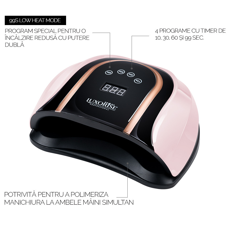 Lampa UV LED pentru doua maini 140W INFINITY PRO - LUXORISE Germania, Pink - Image 5