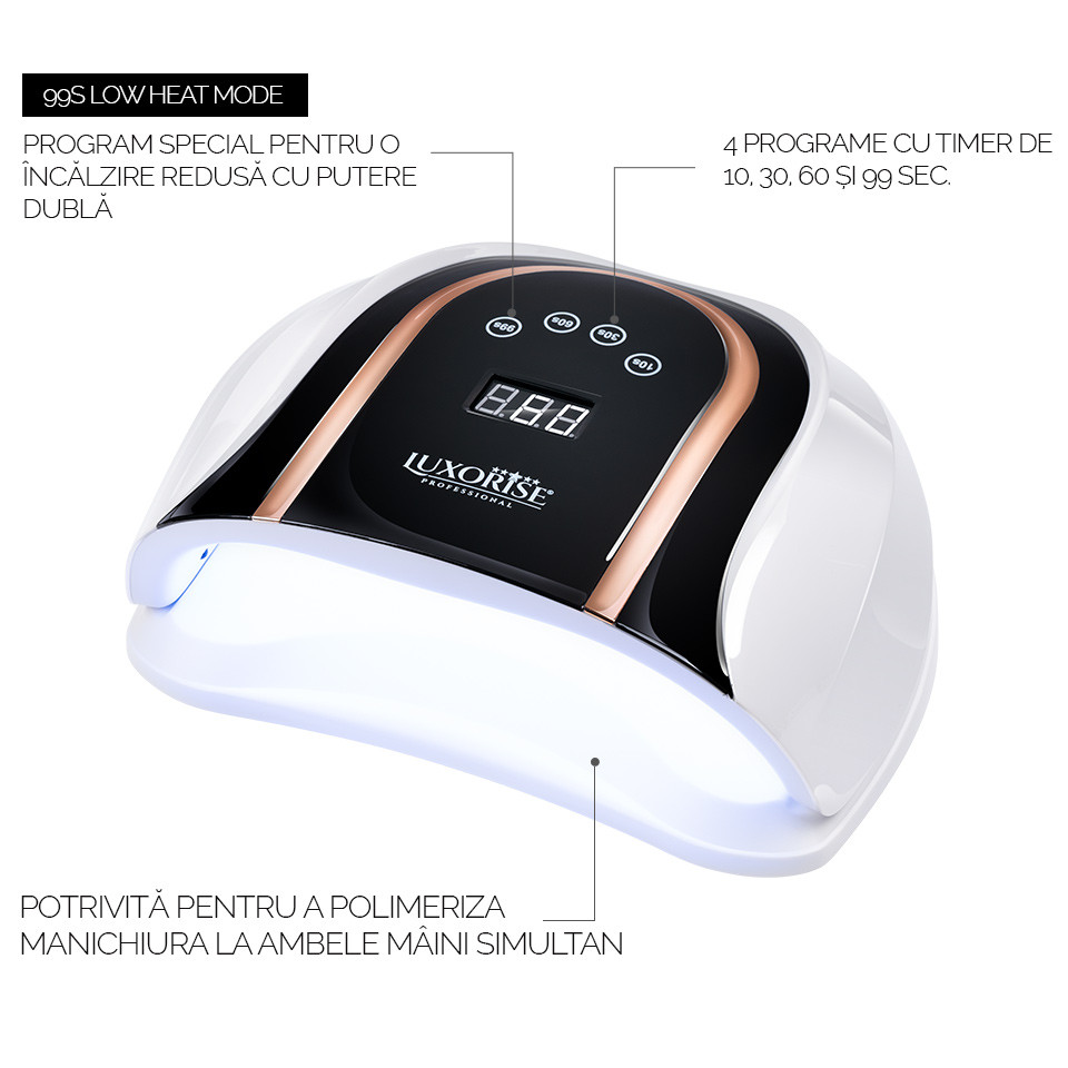 Lampa UV LED pentru doua maini 140W INFINITY PRO - LUXORISE Germania, White - Image 5