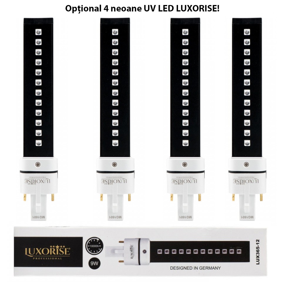 Lampa UV Profesionala DIGITAL SUPREME 36W - LUXORISE Germania cu Timer, Senzor si Display Digital (Alege Tip Neoane: 4 neoane LED UV Standard) - Image 6