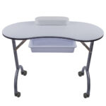 Masa portabila pentru manichiura, sertar incorporat si geanta de transport, 100 x 20 x 60 cm, alba