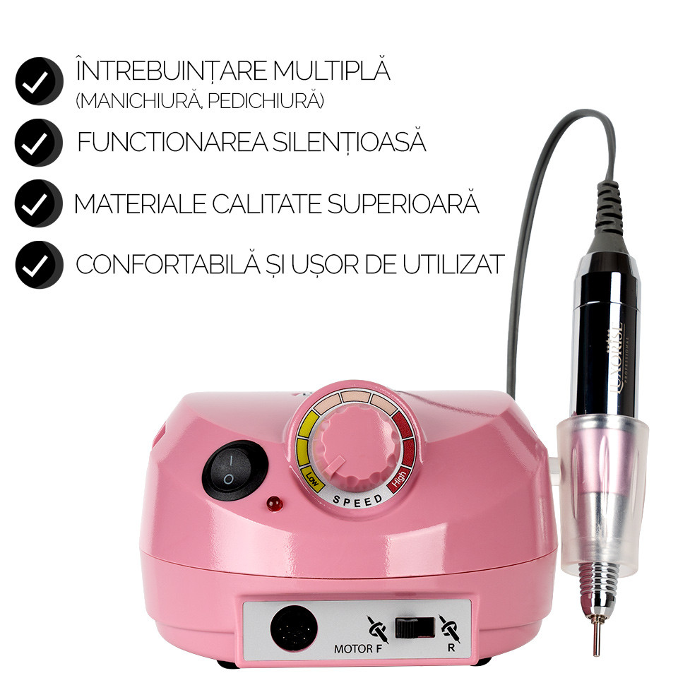 Pila electrica profesionala PowerPRO Elite - LUXORISE Germania, 30.000 RPM, Pink - Image 5