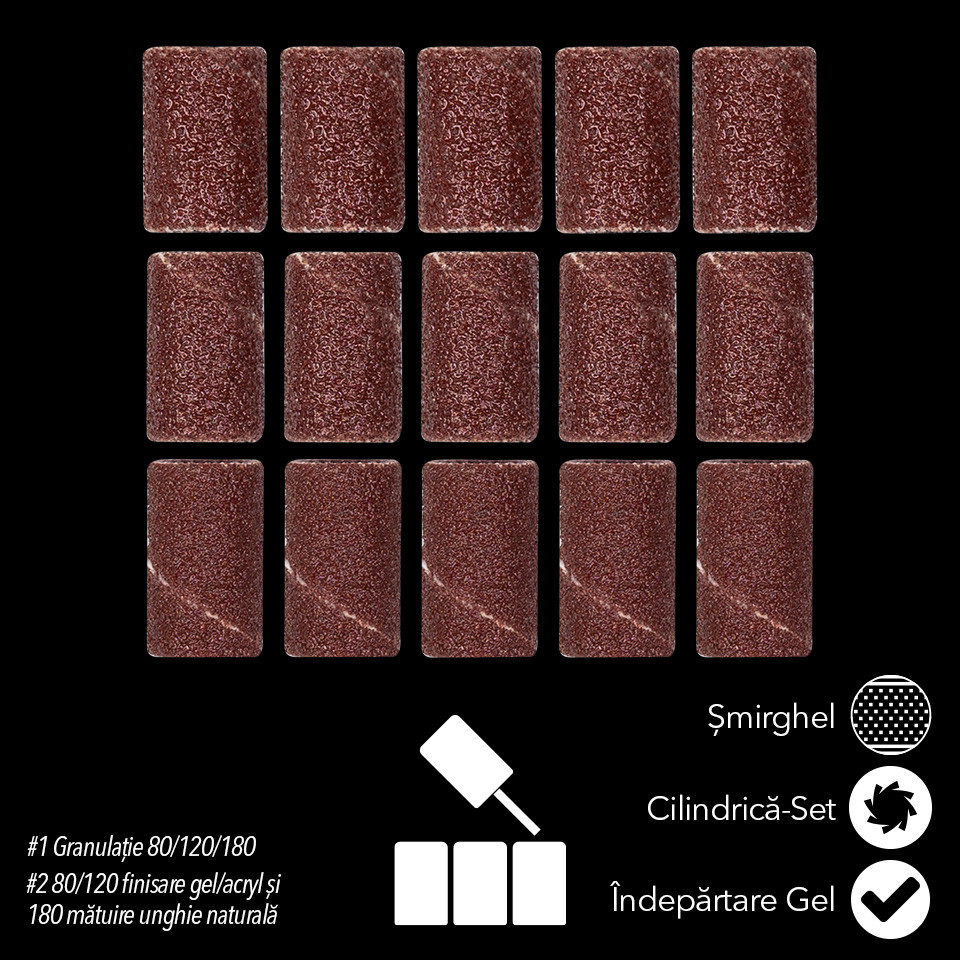 Rezerve smirghel SensoPRO Milano pentru pila electrica, set 15 buc - Image 3