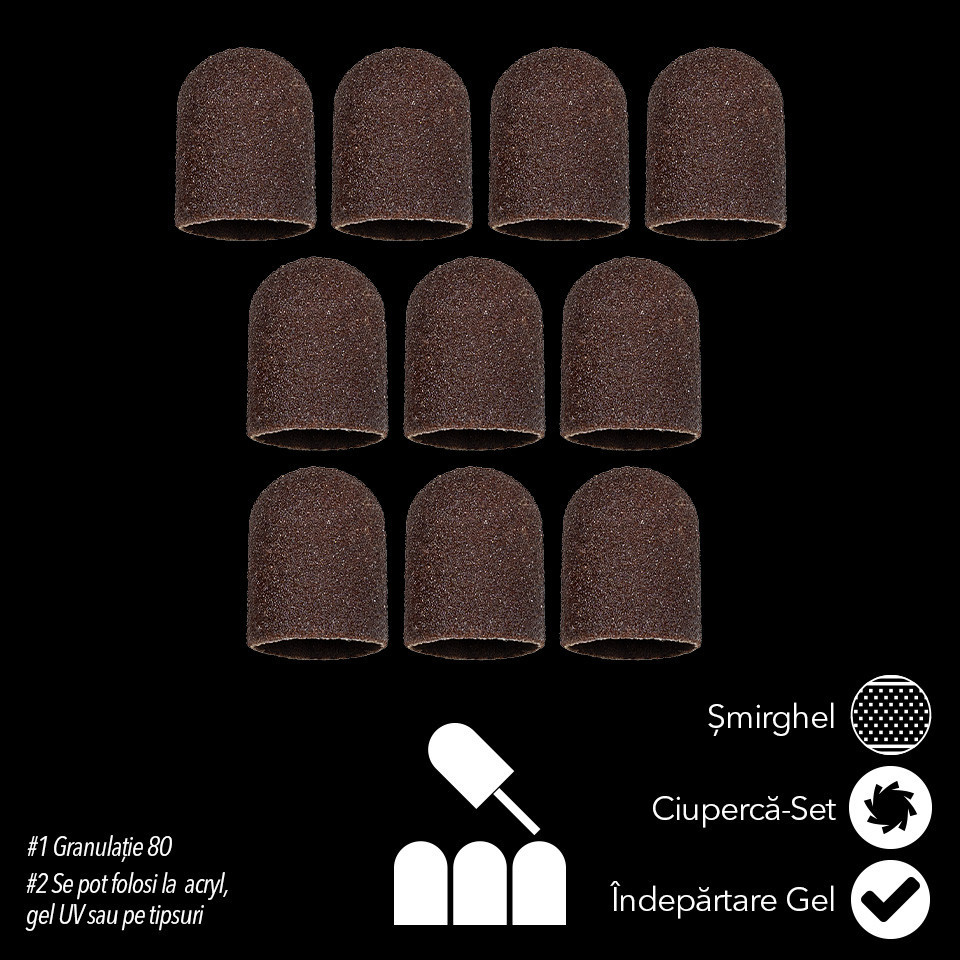 Set 10 Rezerve Smirghel pentru Capat Maxi PRO Granulatie #80, LUXORISE - Image 3