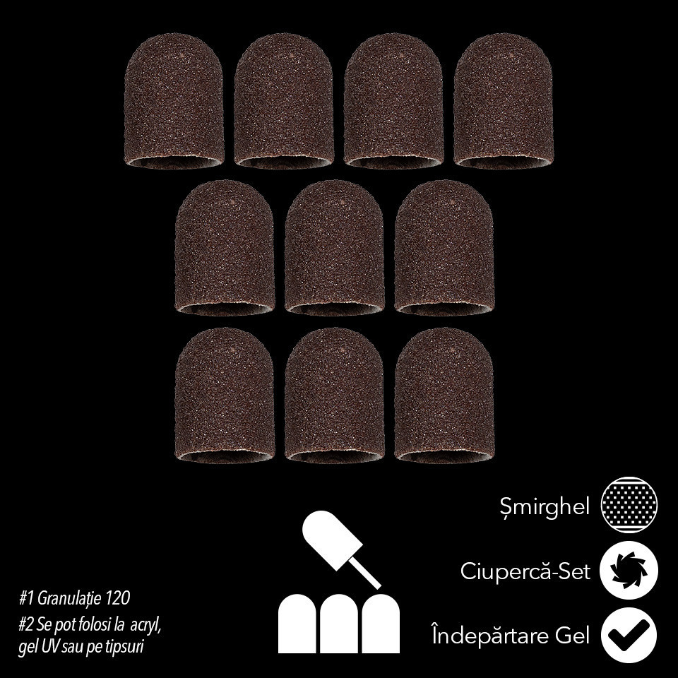 Set 10 Rezerve Smirghel pentru Capat Mini PRO Granulatie #120, LUXORISE - Image 2