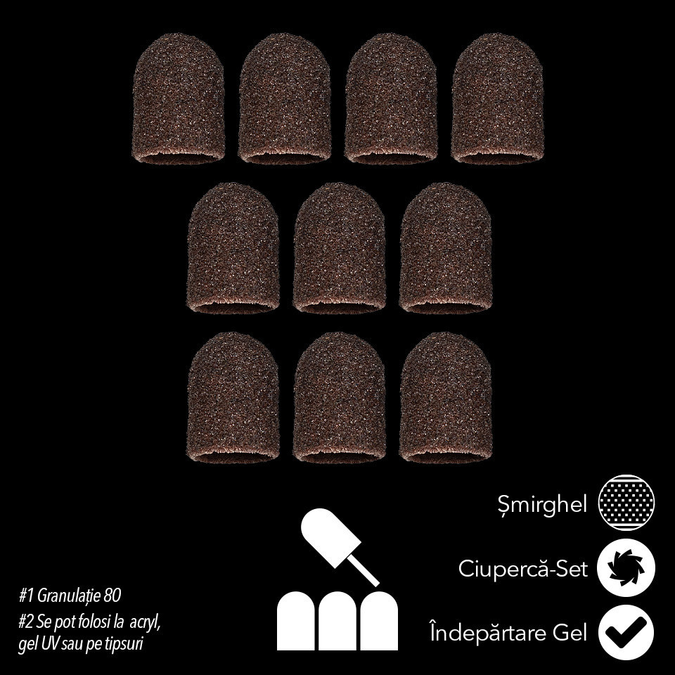 Set 10 Rezerve Smirghel pentru Capat Mini PRO Granulatie #80, LUXORISE - Image 3